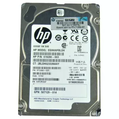 HP EG0600FBLSH-SC 600GB SAS 6G 10K 2.5\