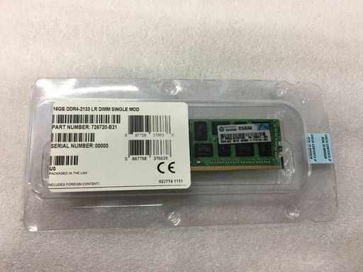 HPE 726720-B21 16GB (1x16GB) Dual Rank x4 DDR4-2133 CAS-15 ECC Load Reduced Memory Kit Image
