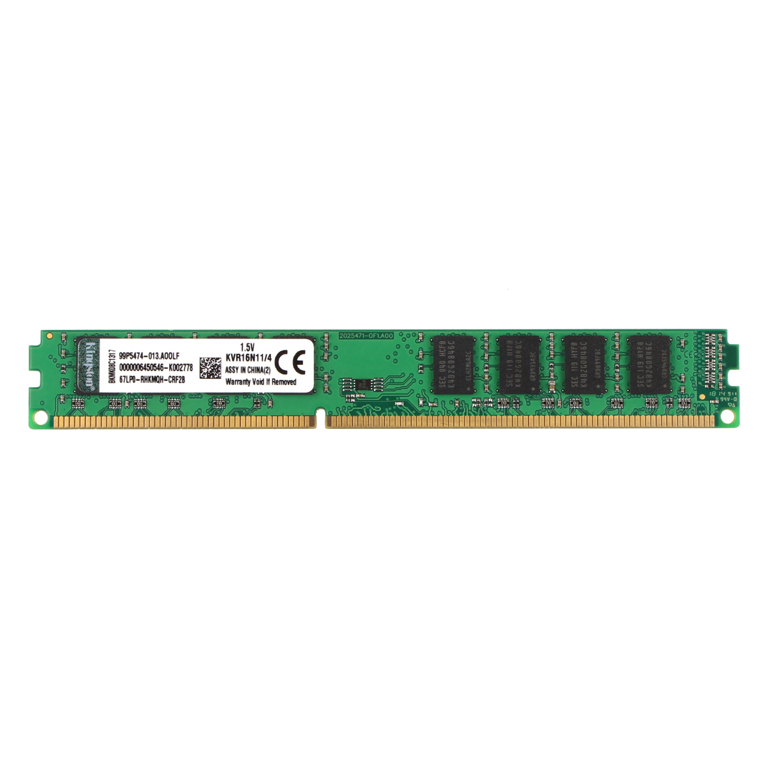 -A- DDR3 16GB DIMM REGISTERED PC3-10600 Kingston P/N: KVR13LR9D4 Image