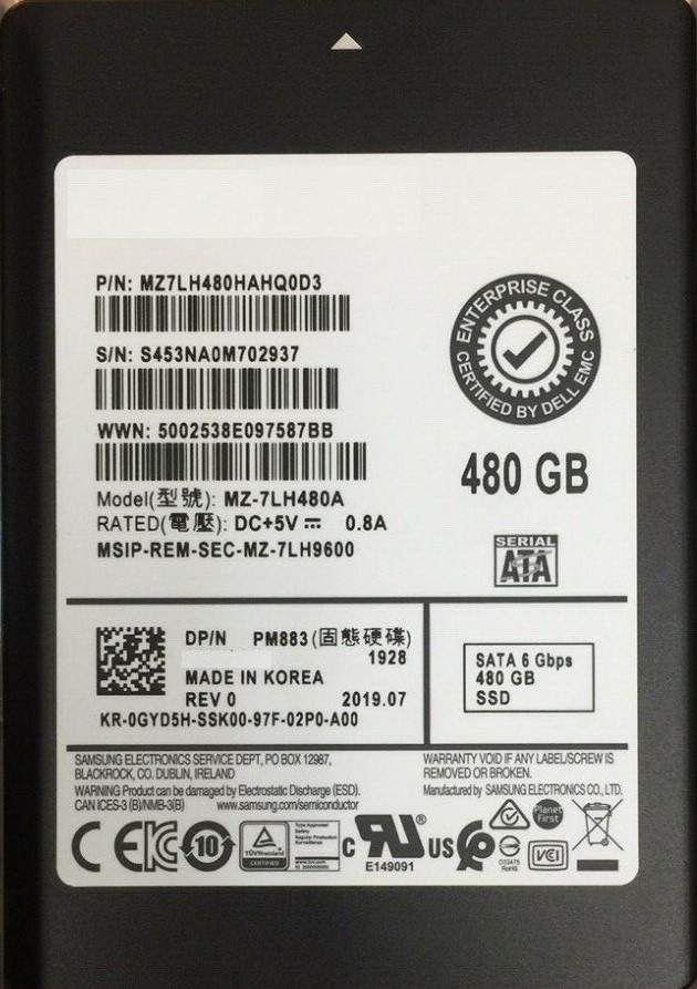 Dell MZ-7LH480A 480GB SATA 6G 2.5